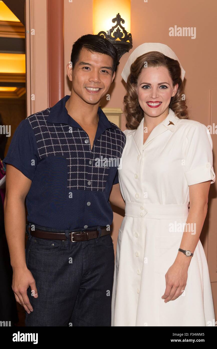 New York, NY, USA. 29th Sep, 2015. Telly Leung, Katie Rose Clarke in attendance for ALLEGIANCE Cast Meets The Press, The Longacre Theatre, New York, NY September 29, 2015. Credit:  Jason Smith/Everett Collection/Alamy Live News Stock Photo