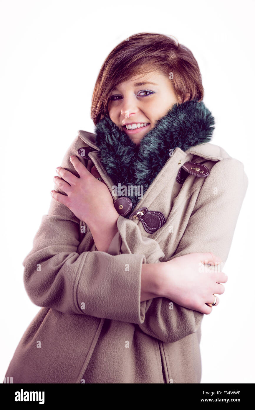 Woman wearing warm jacket hi-res stock photography and images - Alamy