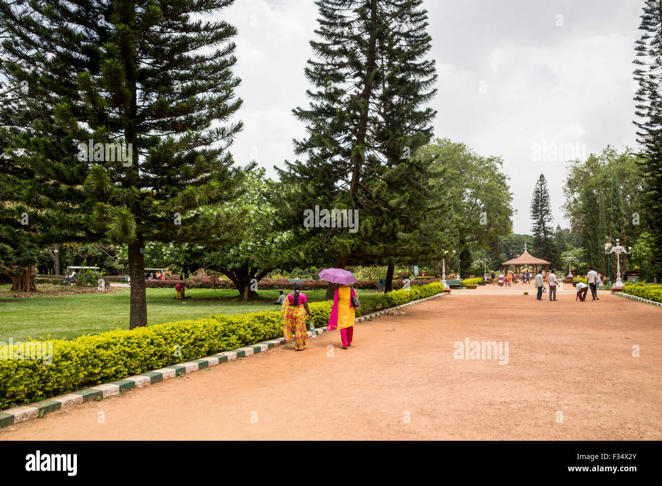 Visitors, Lalbagh Botanical Garden, Bengaluru, Karnataka, India Stock Photo