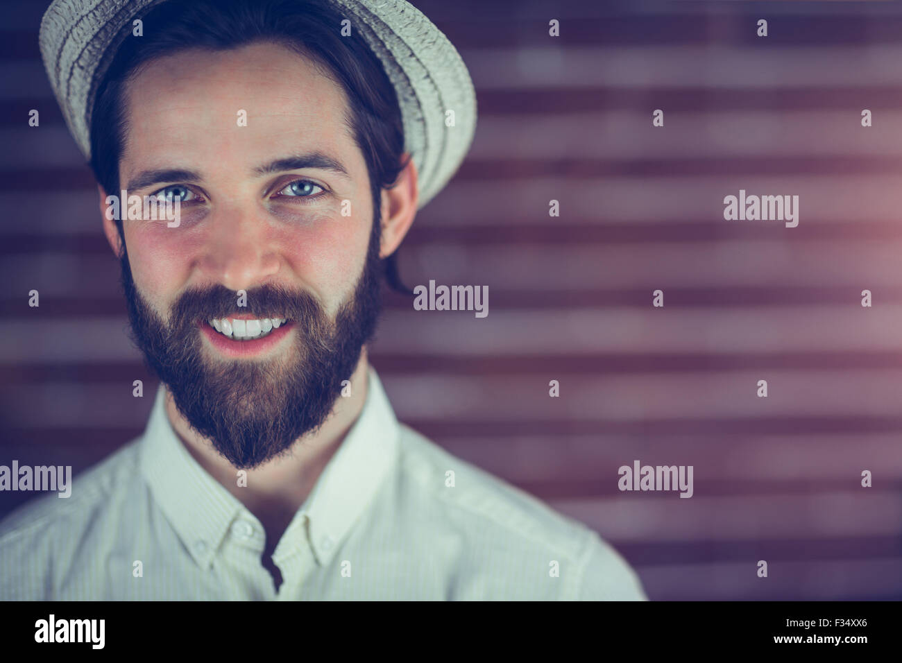 Portrait of smiling man wearing hat Stock Photo