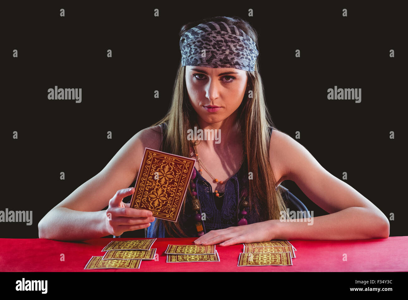 Fortune teller using tarot cards Stock Photo Alamy