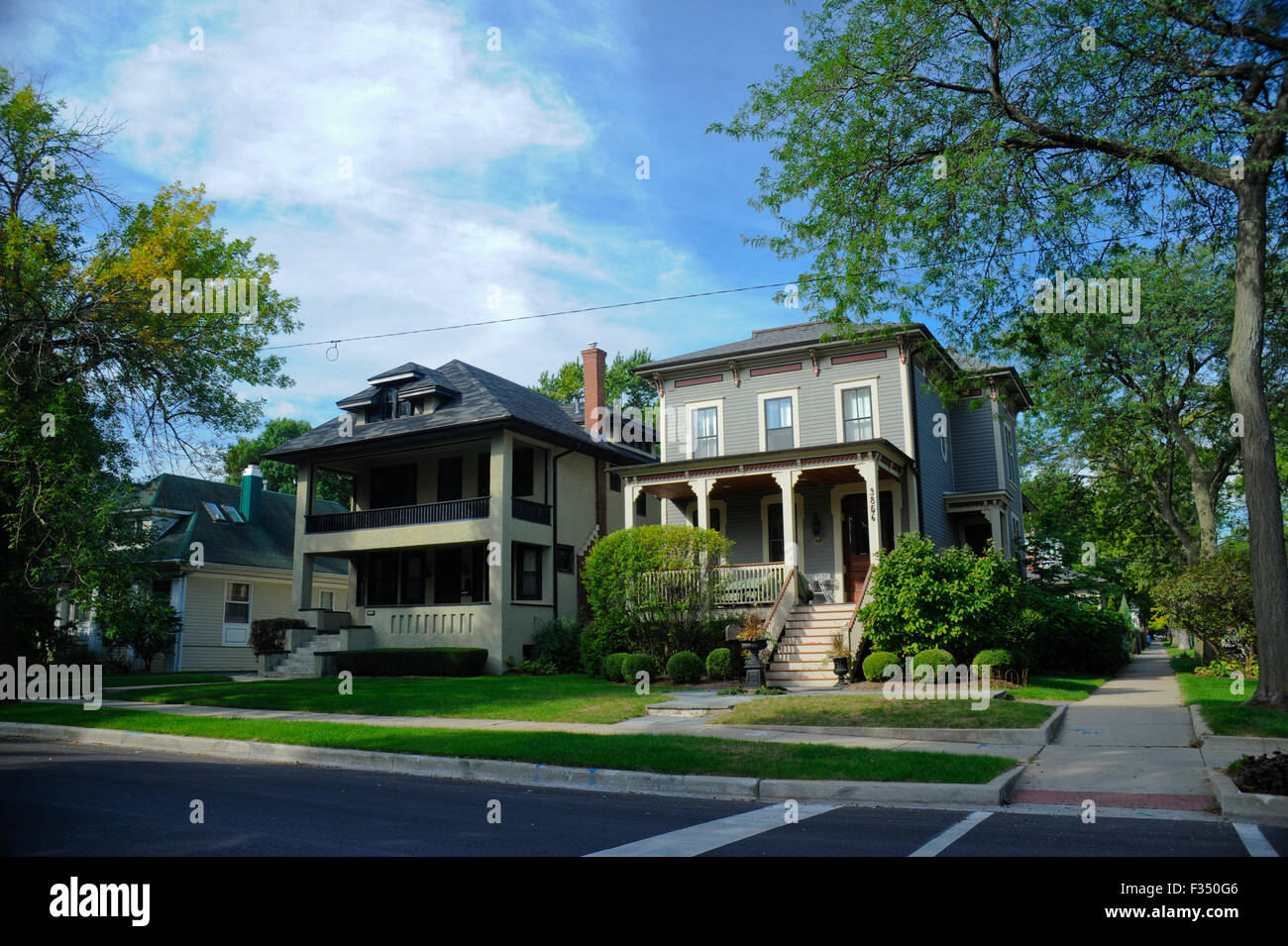 "Old Irving Park" historic neighborhood in Chicago, Illinois Stock