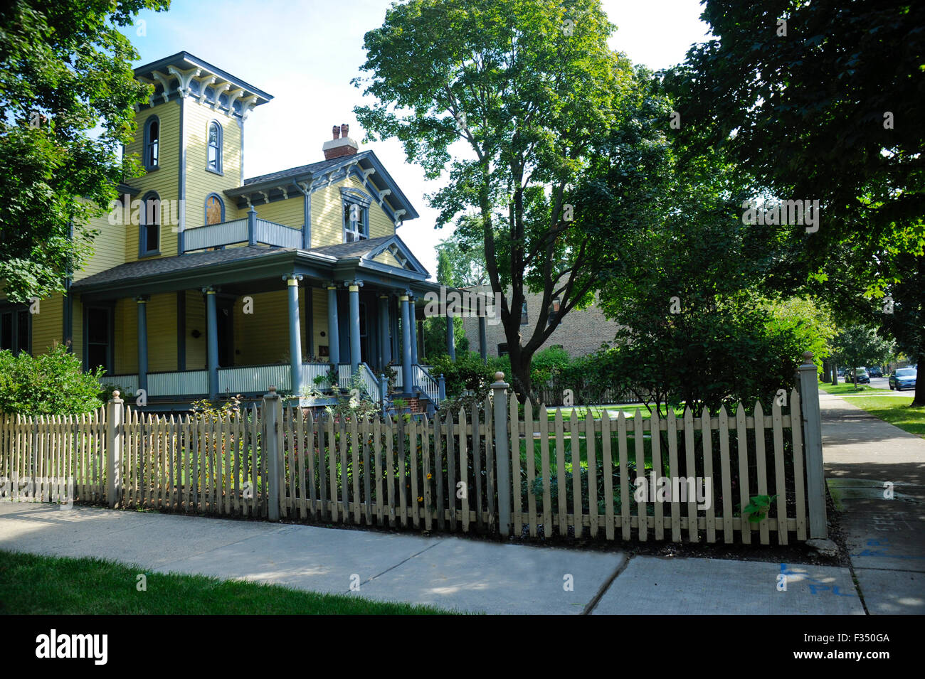 "Old Irving Park" historic neighborhood in Chicago, Illinois Stock