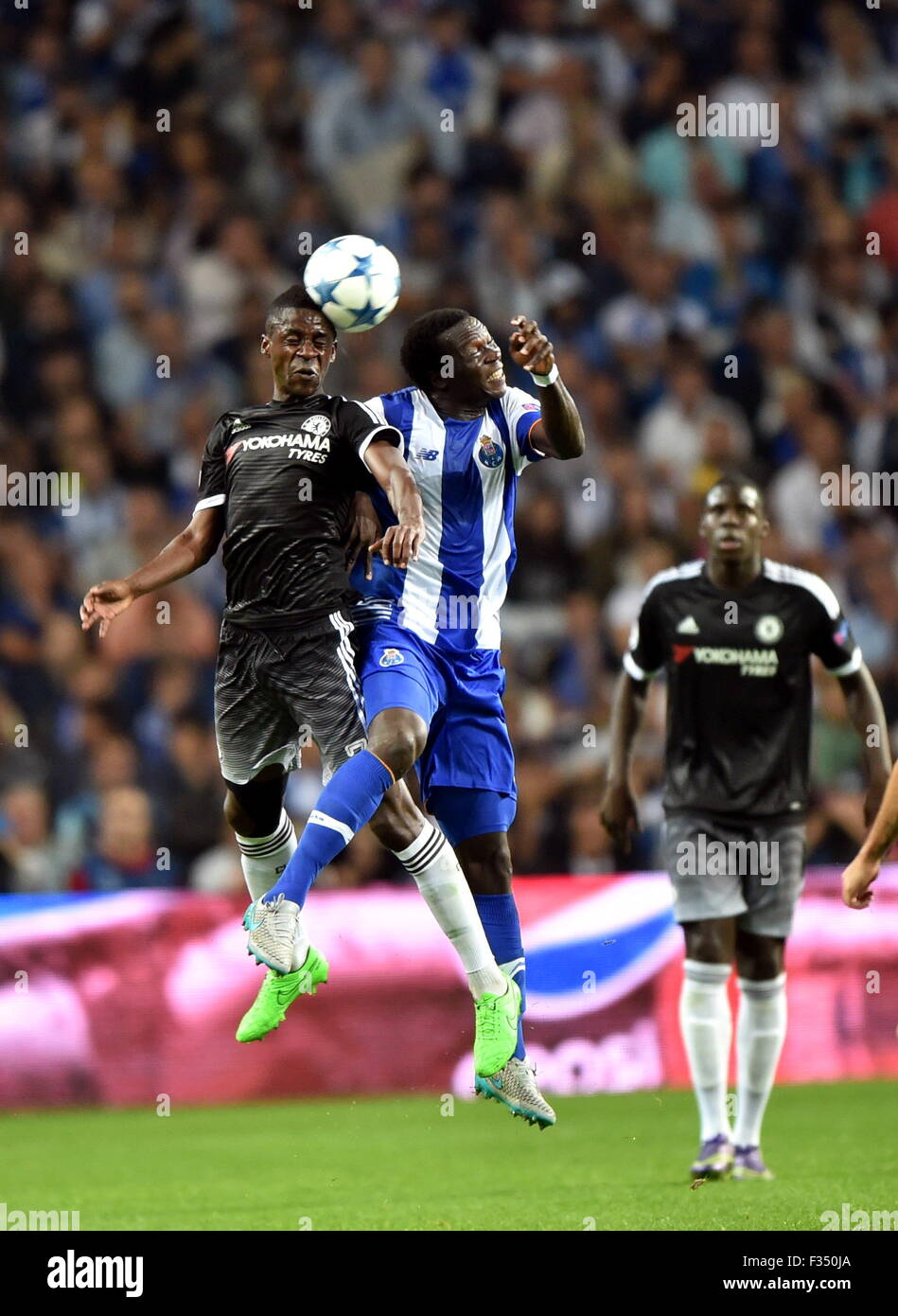 Porto, Portugal. 29th Sep, 2015. Ramires (L) of Chelsea vies for the ball  during a Group G match between FC Porto and Chelsea FC at the Champions  League 2015-2016 in Porto, Portugal,