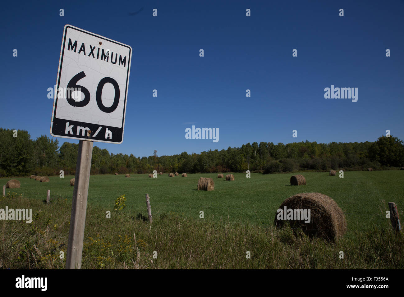 speed limit sign KM kilometer Stock Photo