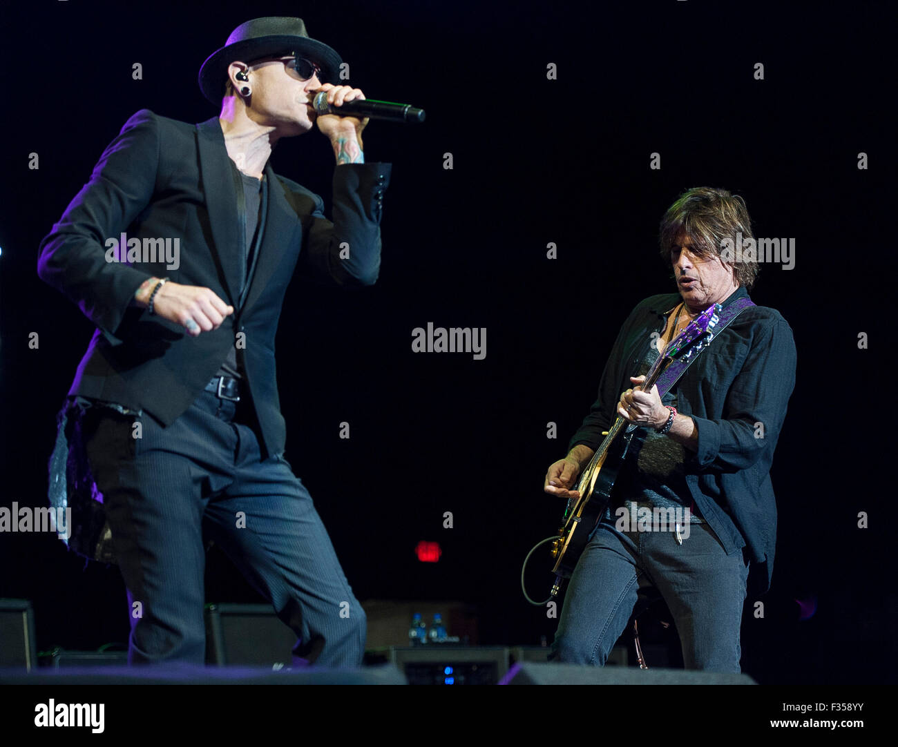 Sep 13, 2015 - Raleigh, North Carolina; USA - Singer CHESTER BENNINGTON ...