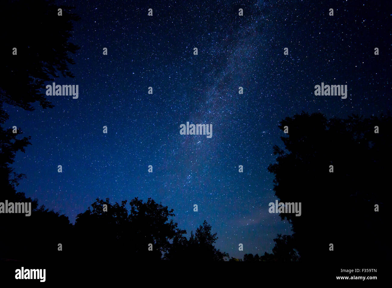 Night starry sky scene with milky way Stock Photo - Alamy