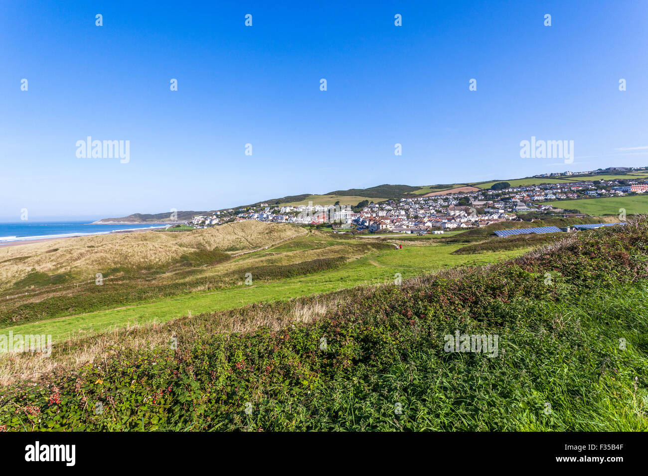 The village of Mortehoe, North Devon, Devon, West Country, England, UK ...