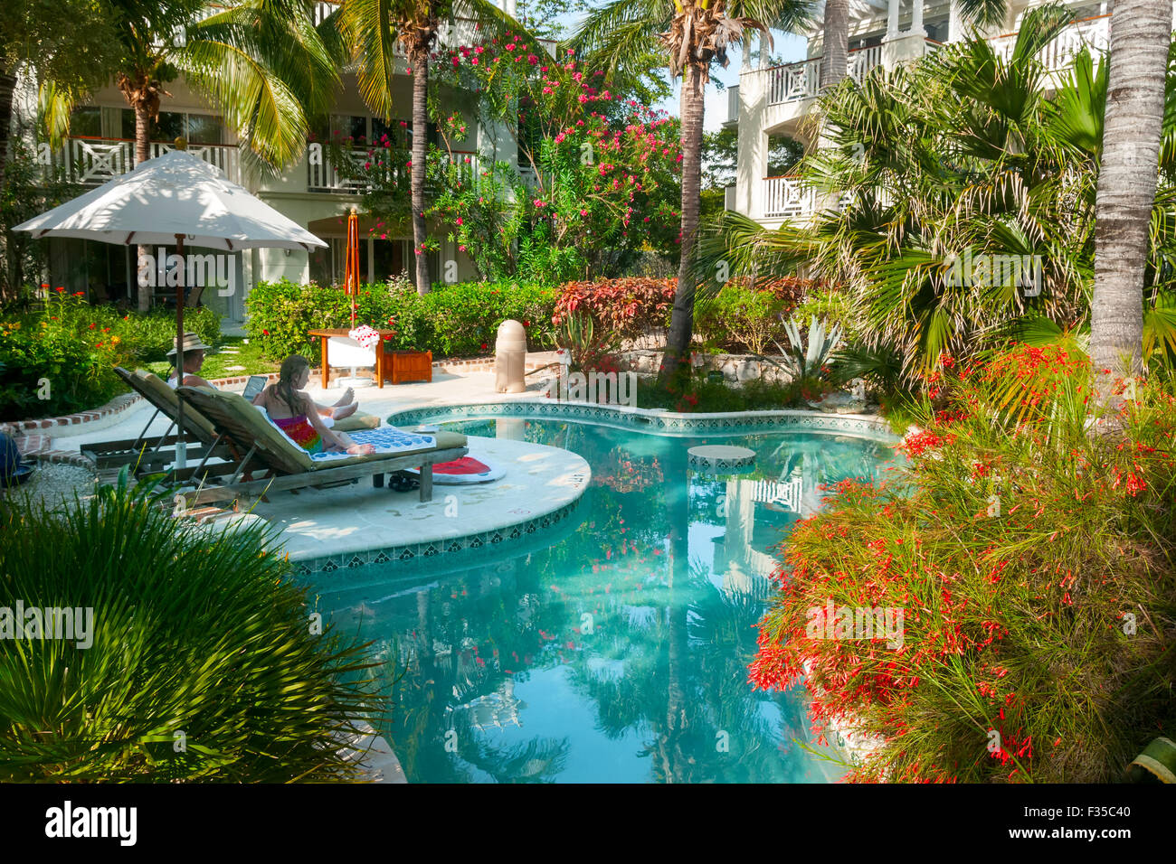 Pool at Royal West Indies Resort on Grace Bay Beach, Providenciales, Turks  & Caicos Islands Stock Photo - Alamy