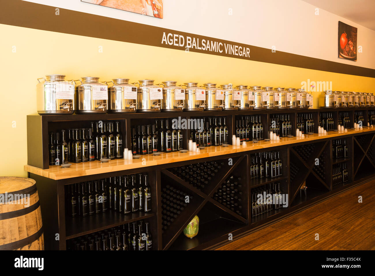 Tasting room for aged balsamic vinegar and olive oil, a popular