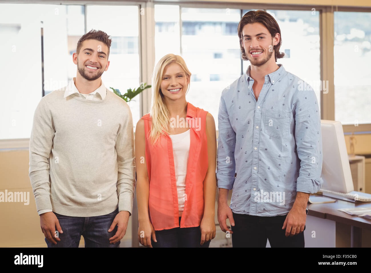 Portrait of smiling business people in meeting room Stock Photo - Alamy