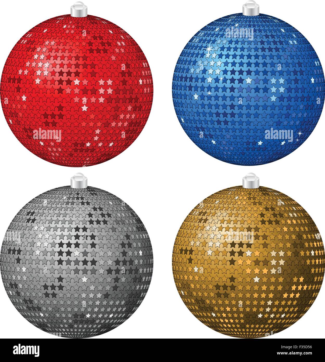 Isolated abstract Christmas balls on a white background. Vector illustration. Stock Vector