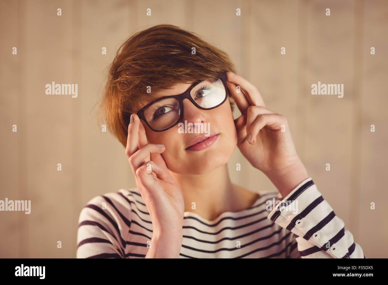 Redhead woman glasses wearing hi-res stock photography and images - Alamy