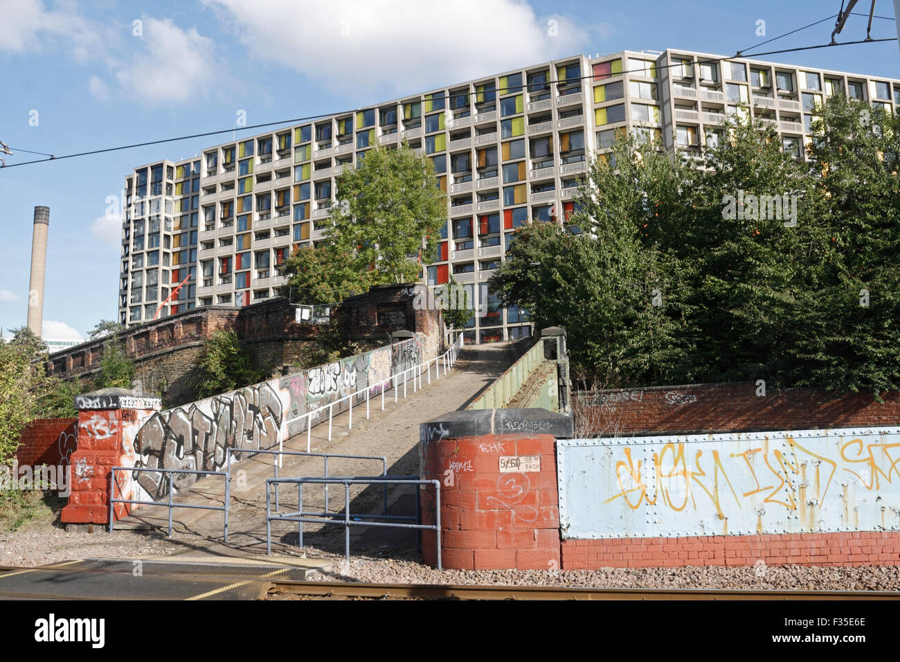 Park Hill Flats Sheffield Social Housing, England UK. Refurbished  Landmark listed building, Inner city living Stock Photo