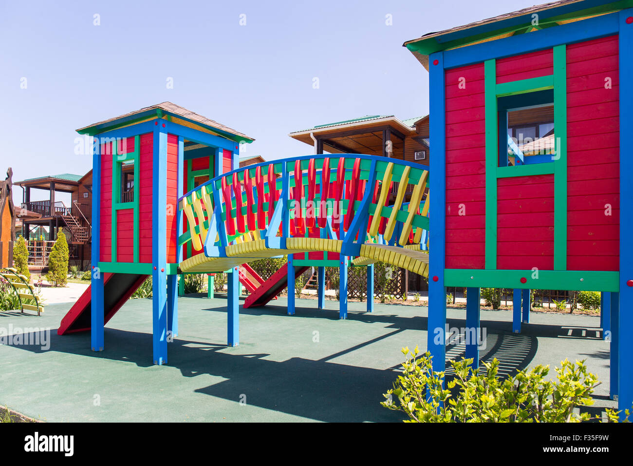 Kids playground children play site recreation equipment Stock Photo Alamy