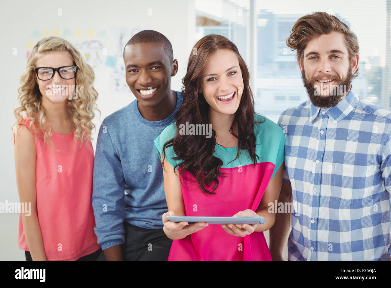 Portrait happy business woman using hi-res stock photography and images ...