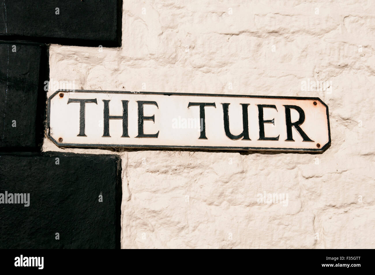 The Tuer street sign, Eynsham, Oxfordshire, England, UK Stock Photo