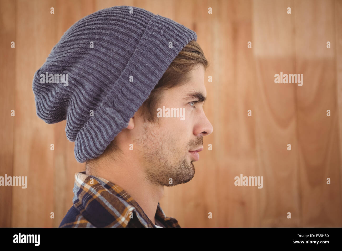 Profile view of confident hipster Stock Photo