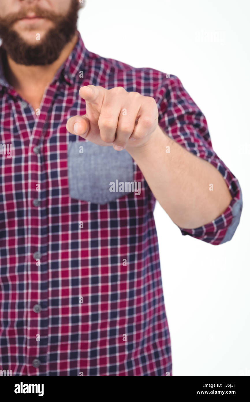 Cropped image of hipster pointing Stock Photo