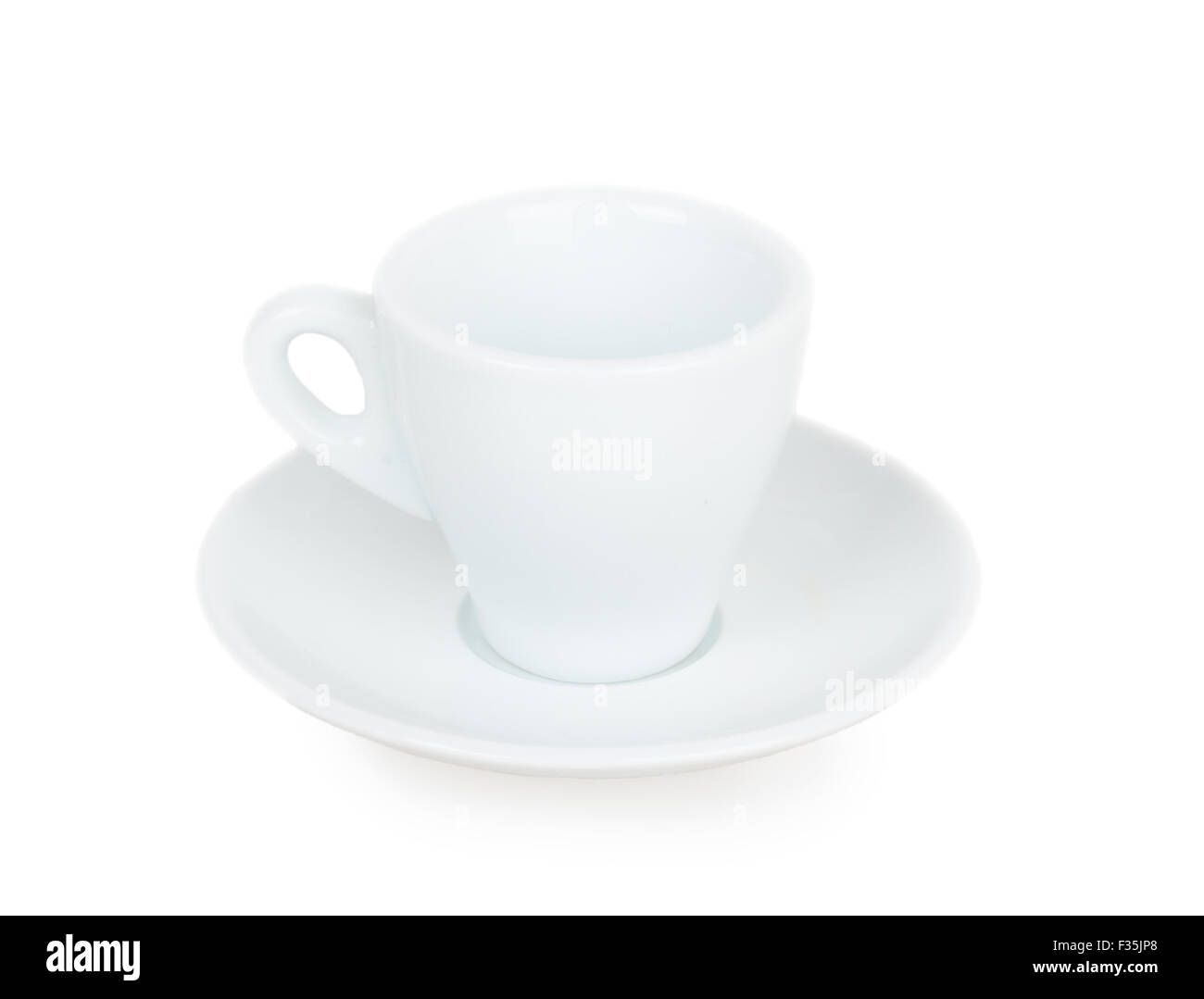 white cup and saucer isolated on white background Stock Photo - Alamy