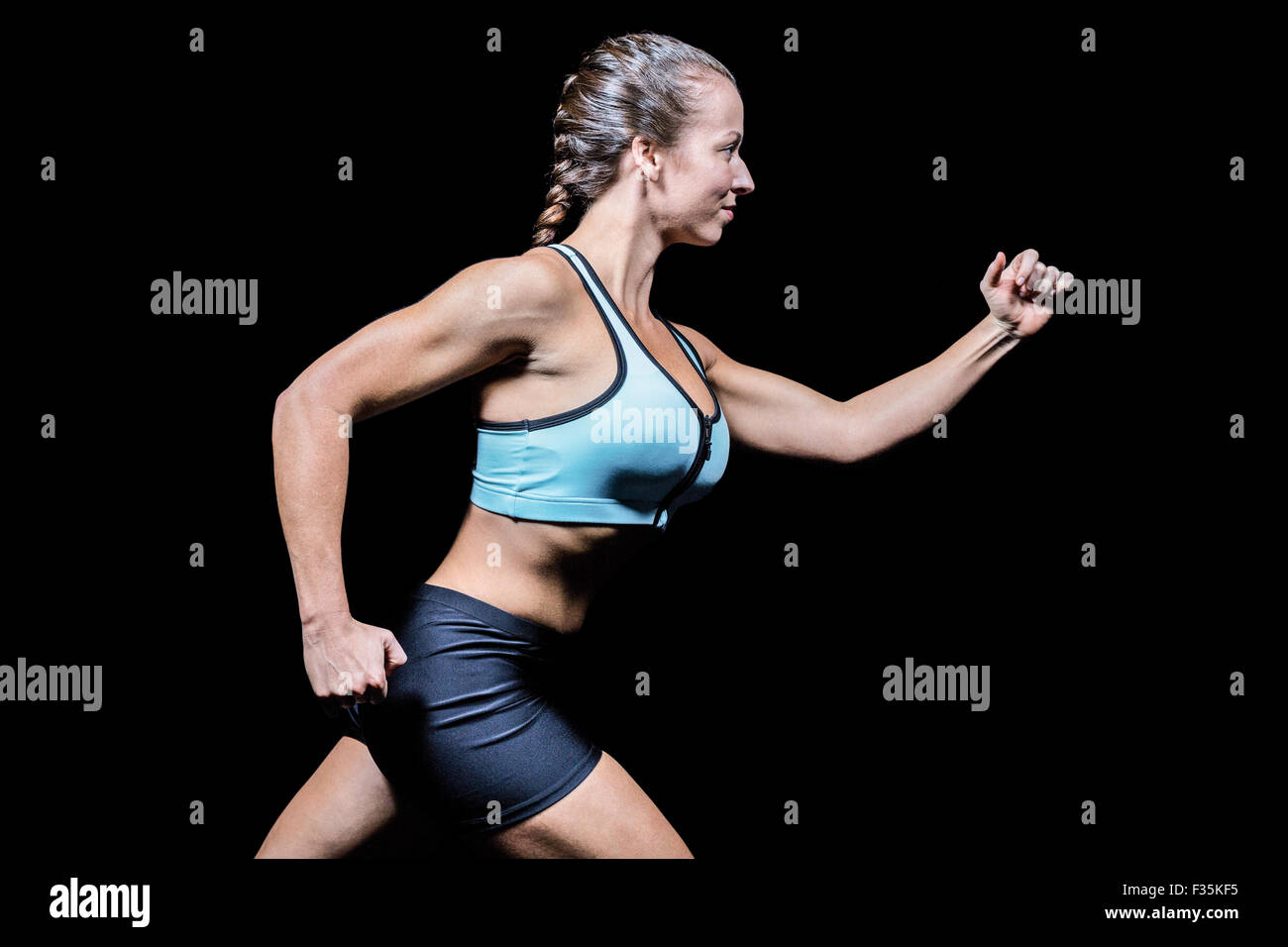 Portrait of a Female Athlete in Fitness Clothes Stock Image - Image of  black, action: 136613685