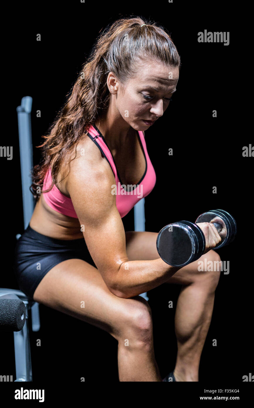 Dumbbell bench press on fit hi-res stock photography and images - Alamy