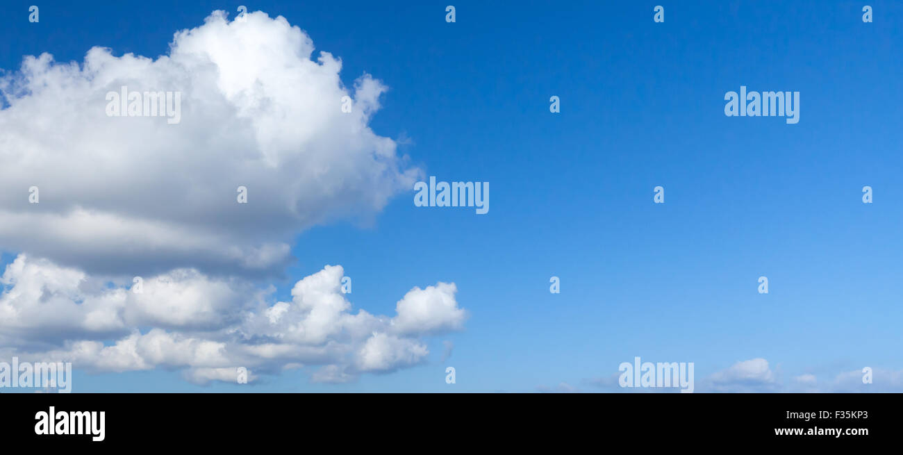 Natural blue sky with white clouds, background photo Stock Photo