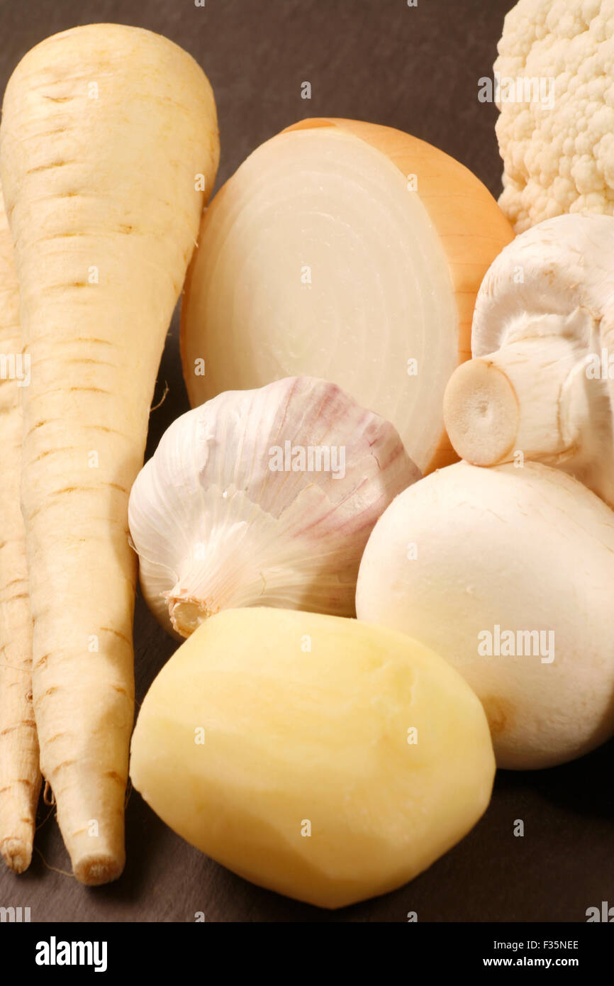 White Vegetables Stock Photo