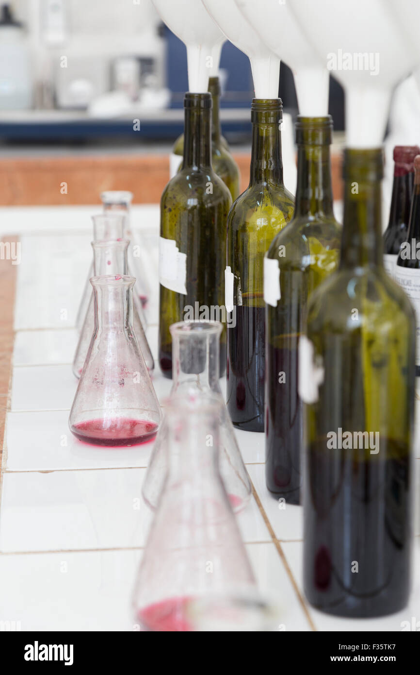 Wine making analysis laboratory Stock Photo Alamy