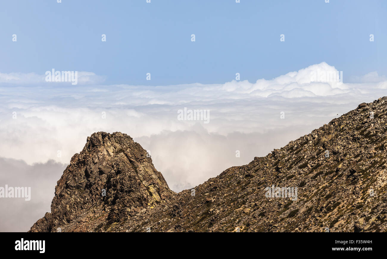 peaks of mountains above the clouds, Turkey Stock Photo