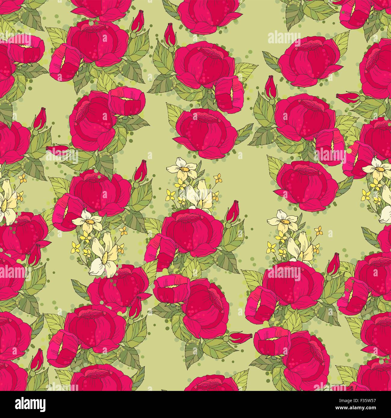 Seamless floral pattern with peonies Stock Vector Image & Art - Alamy
