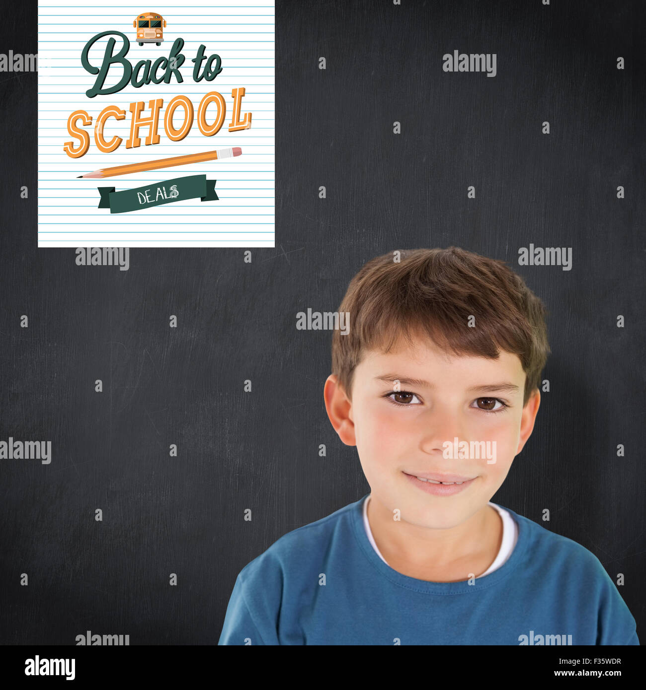 Composite image of cute boy smiling Stock Photo - Alamy