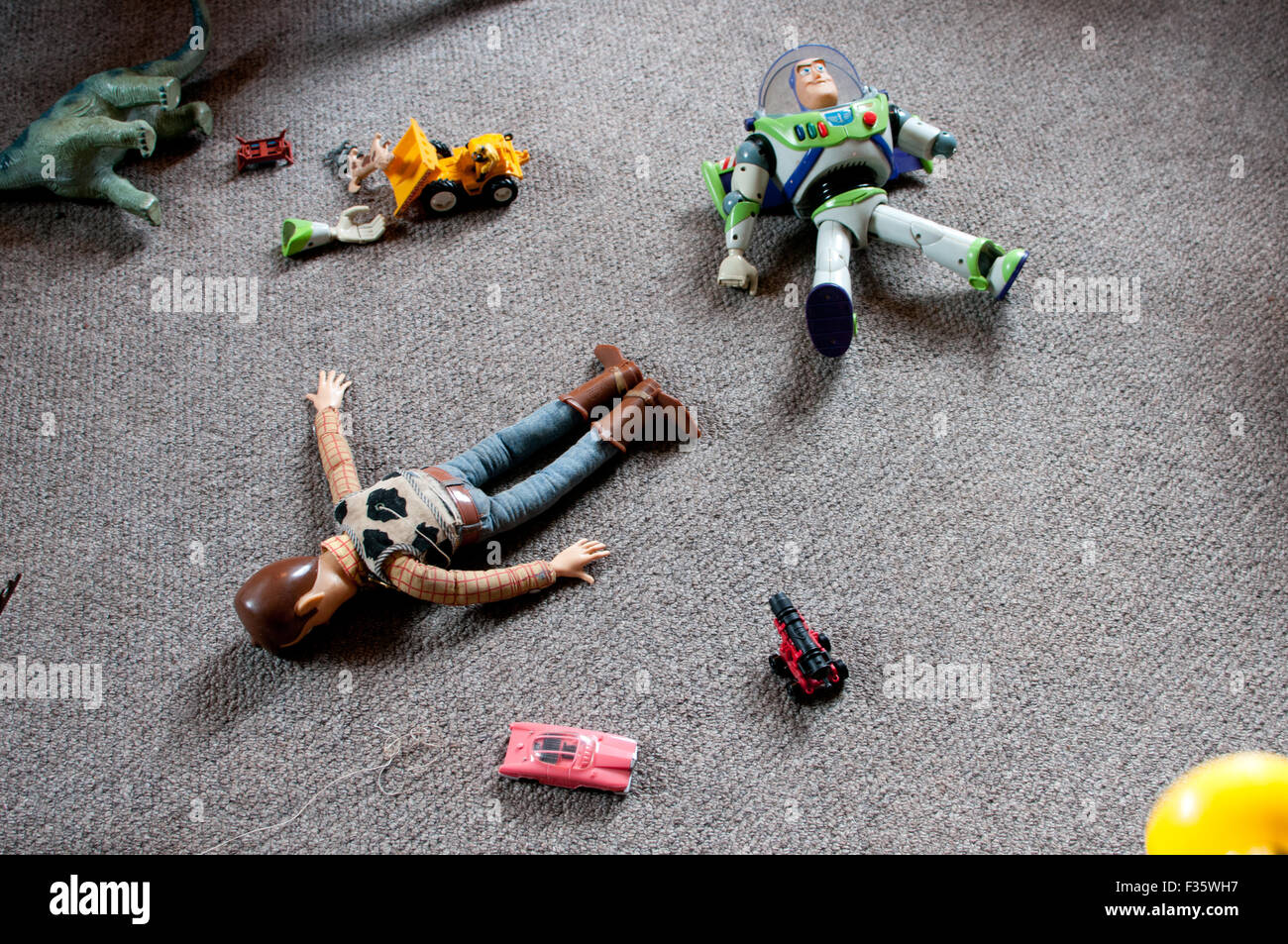 Toy story characters and other toys Stock Photo