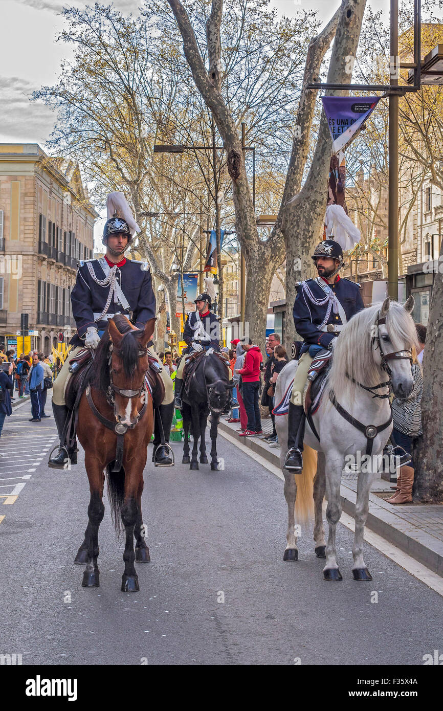 Mounted Guards Barcelona Catalunya Spain Stock Photo - Alamy