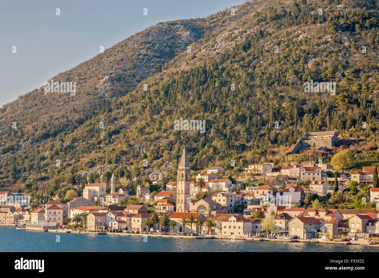 The Small Village Of Dobrota Montenegro Stock Photo