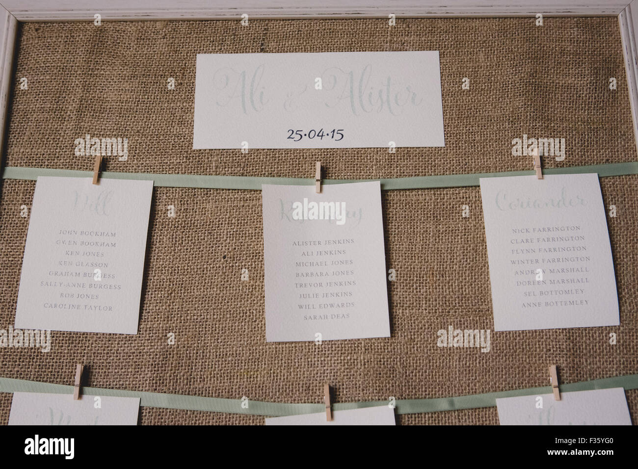 Wedding Table Plan Stock Photo