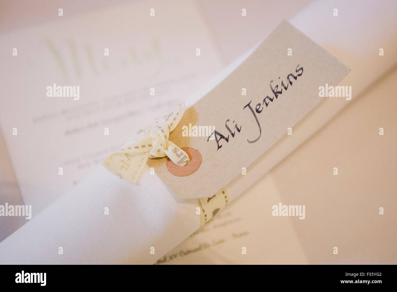 Wedding Favours Table Plans Stock Photo