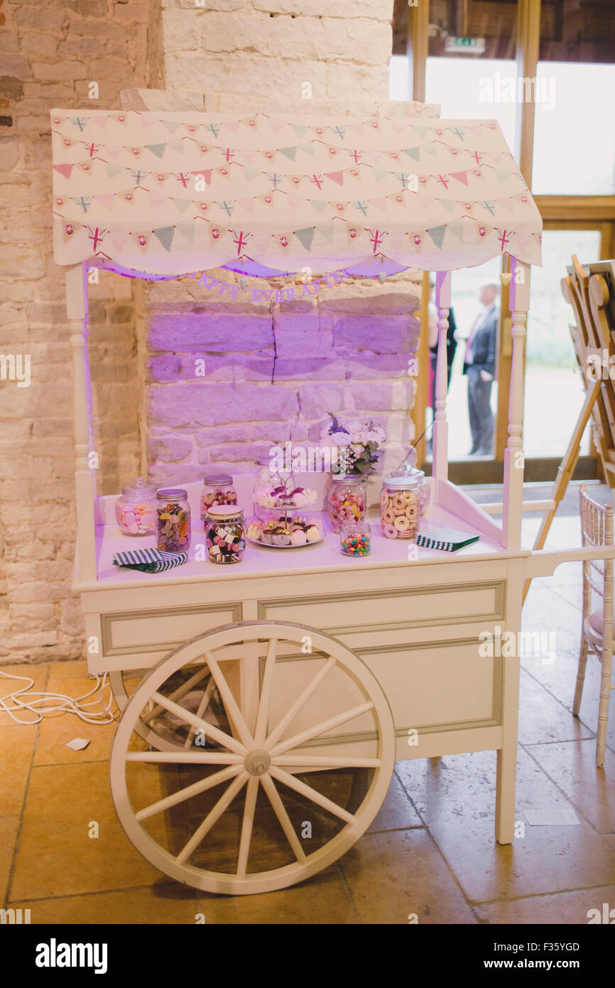Wedding Sweets Cart Stock Photo