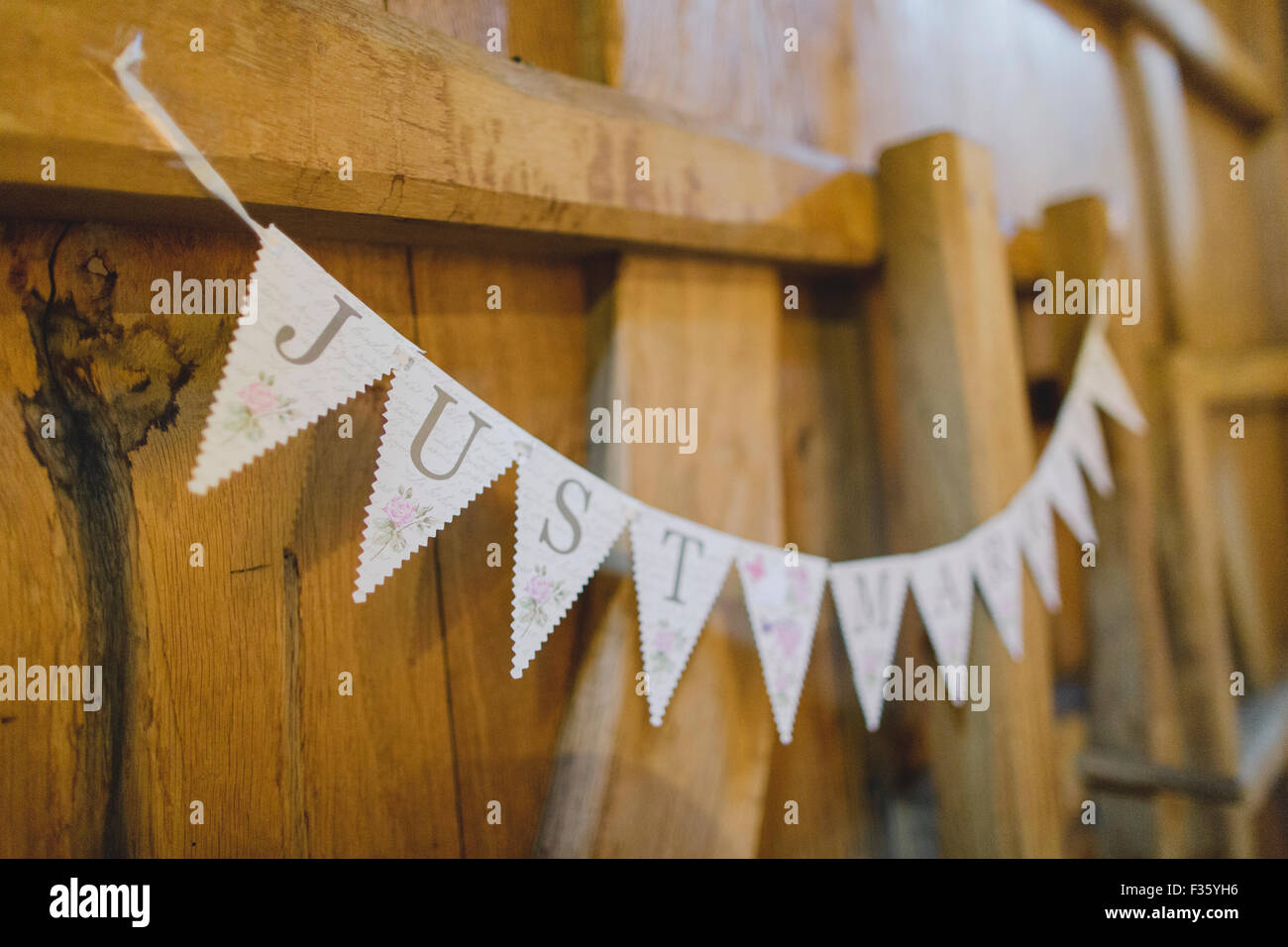 just-married-bunting-stock-photo-alamy