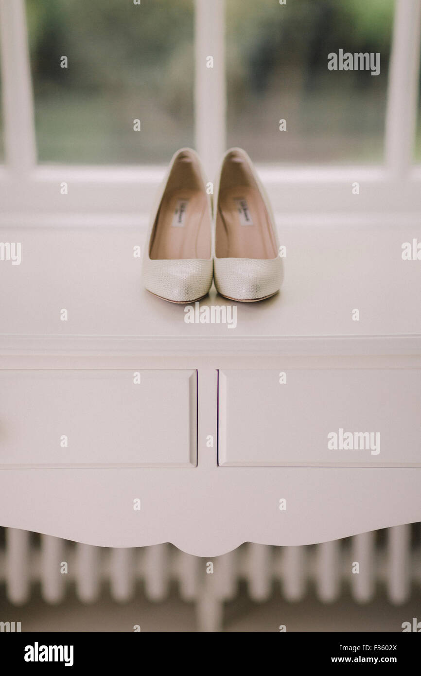 Bride's Wedding Shoes Stock Photo