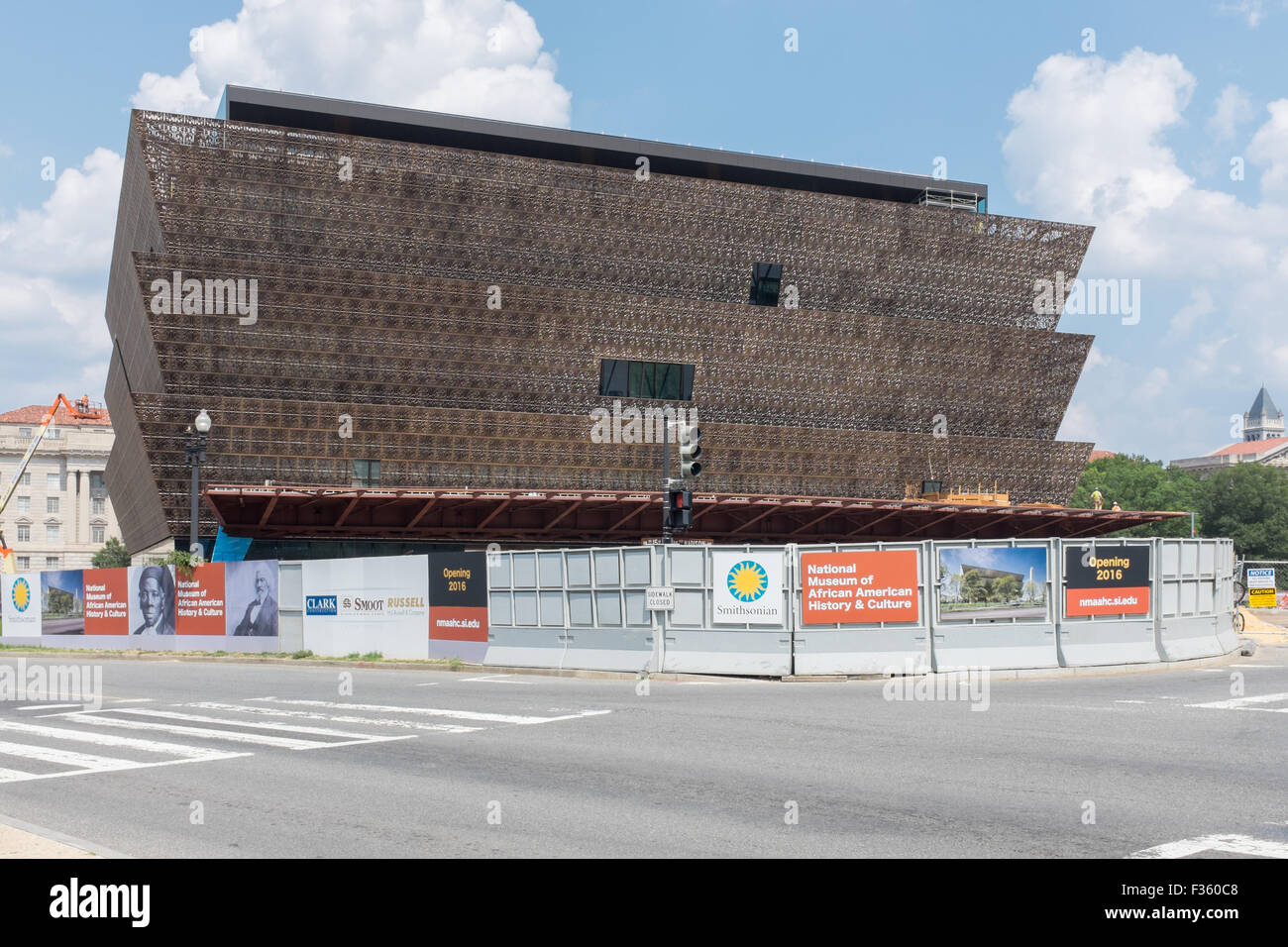 The National Museum of African American History and Culture under construction in Washington DC Stock Photo