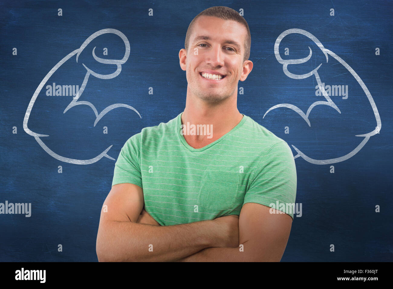Composite image of casual man smiling at camera Stock Photo - Alamy