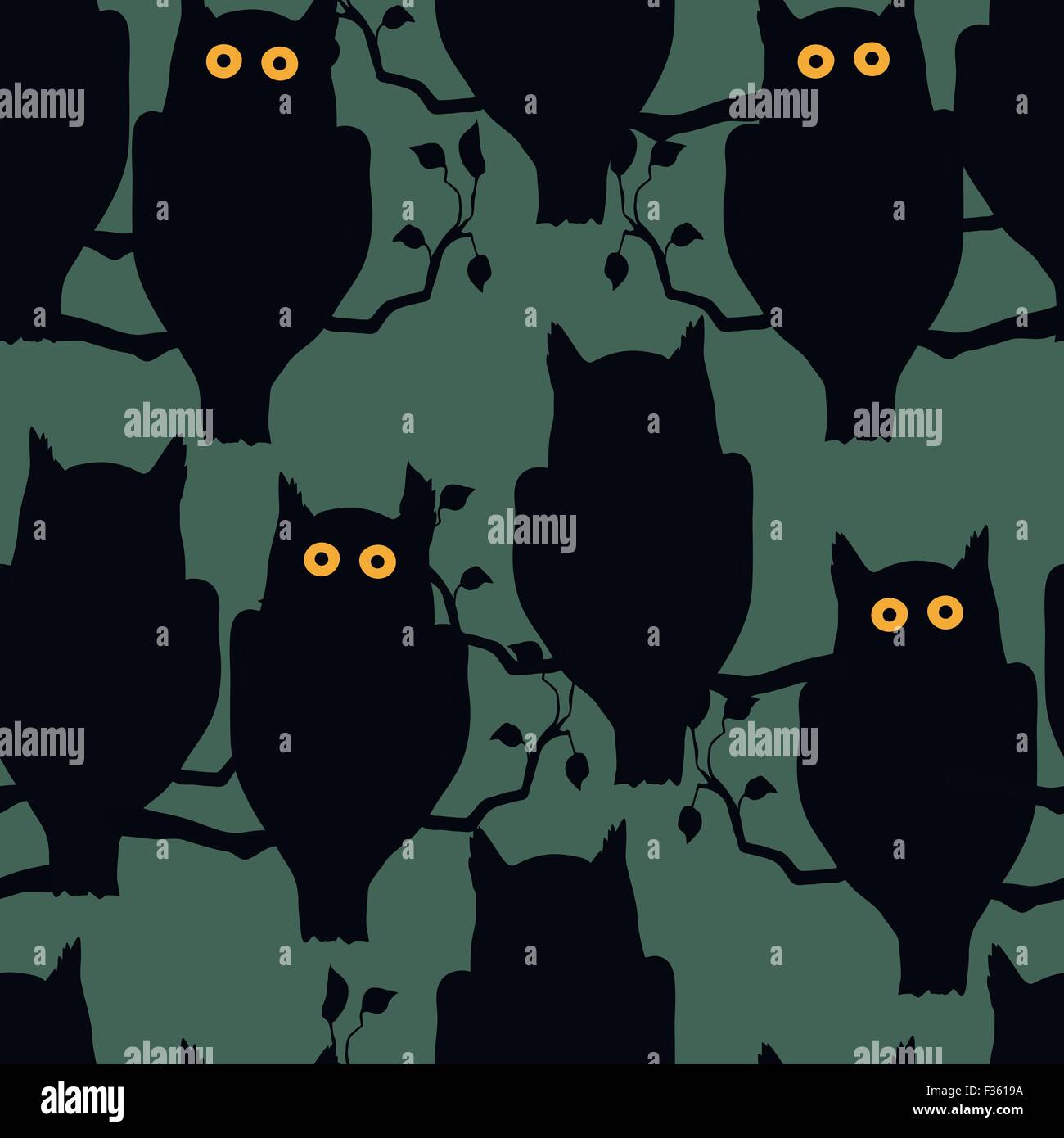Owls sitting on a branch Stock Vector Image & Art - Alamy