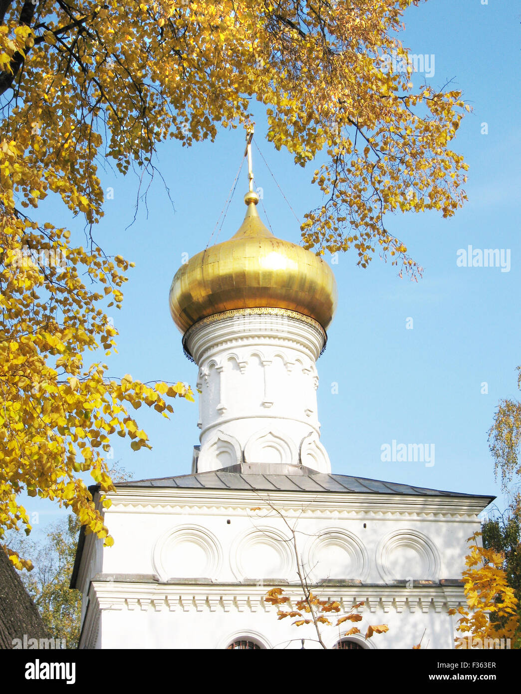 Moscow, detail of church of St. Illya in region Cherkizovo in autumn. Stock Photo