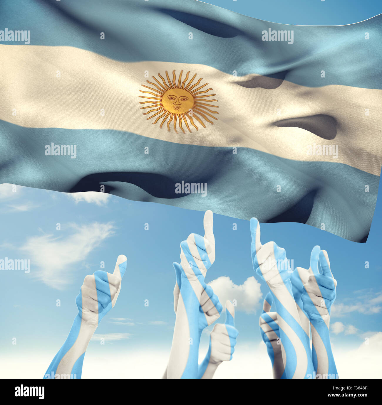 Hands raised sky sun close up hi-res stock photography and images - Alamy