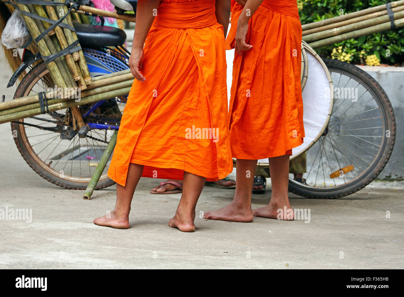 Buddhist Monks buying brushes, Vientiane, Laos Stock Photo Alamy