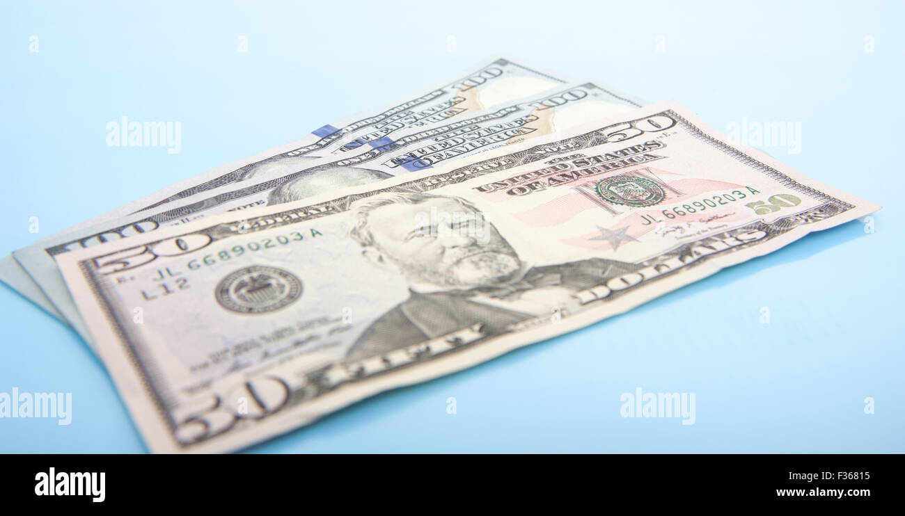Two hundred and fifty dollar in various notes Stock Photo