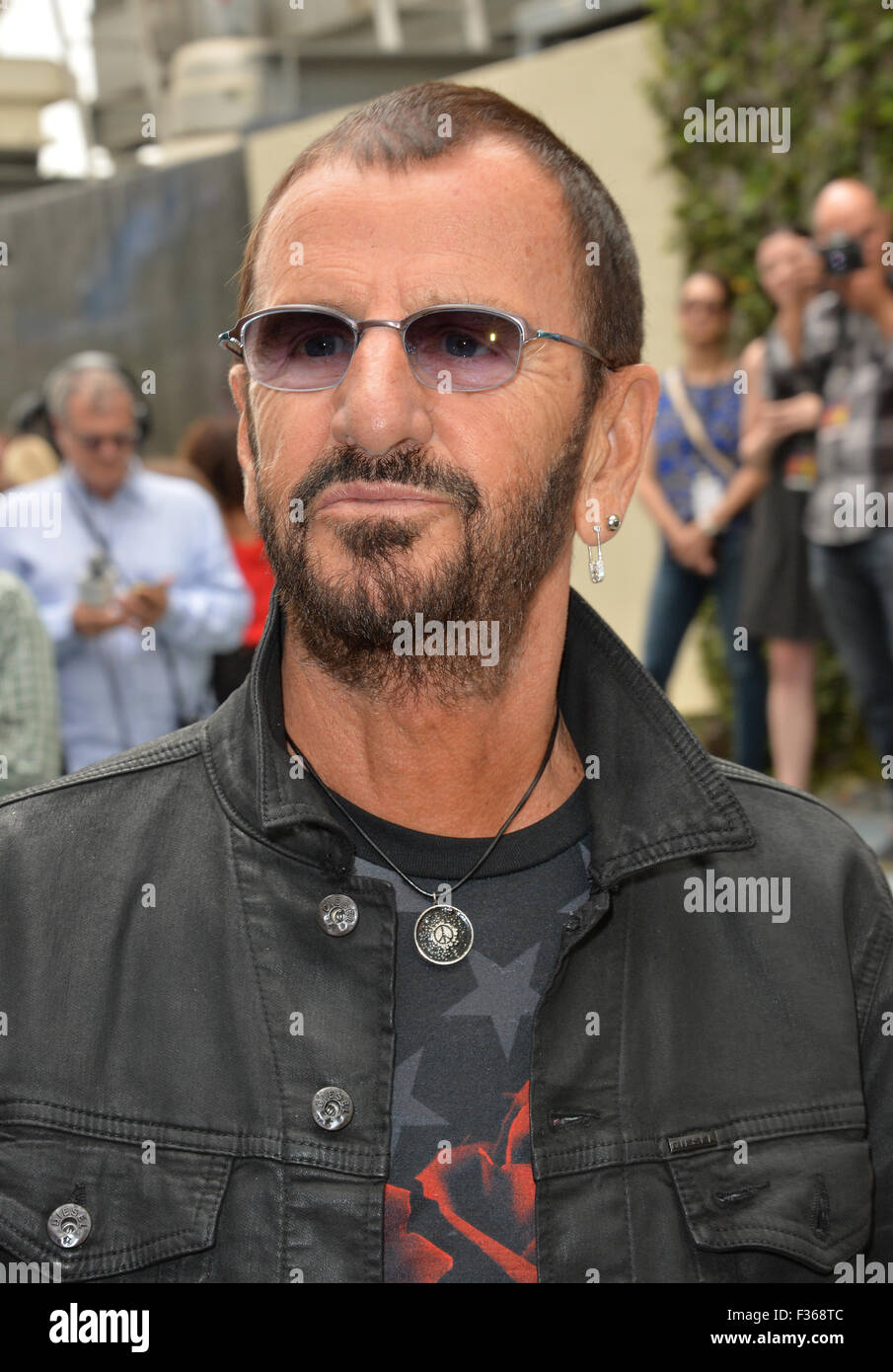LOS ANGELES, CA - JULY 7, 2015: Ringo Starr at photocall at Capitol Records, Hollywood, to celebrate his 75th birthday. Stock Photo