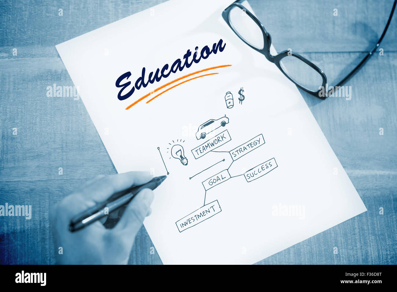 Education against business concept vector Stock Photo