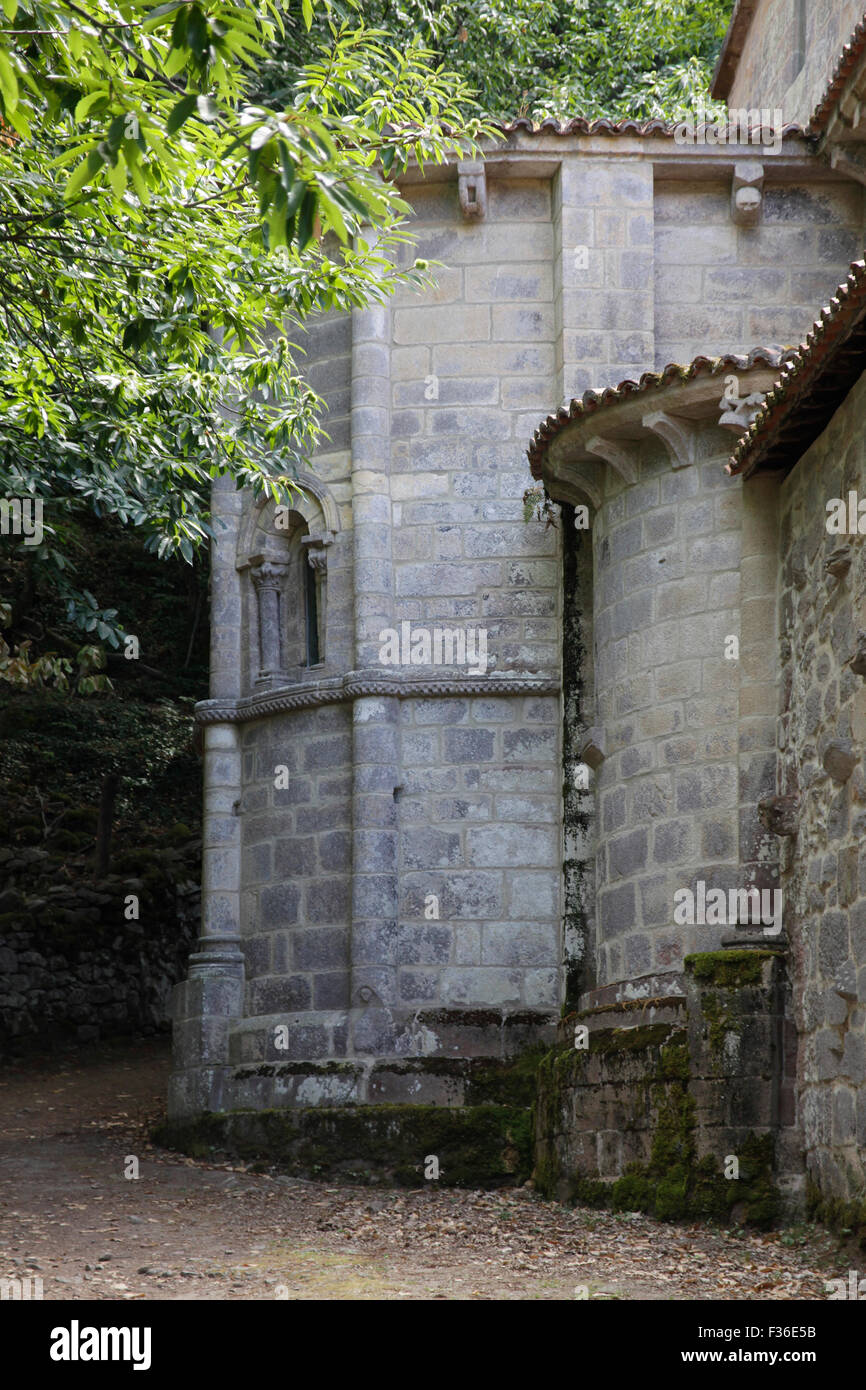 Santa Cristina de Ribas de Sil monastery (S.XII), Parada de Sil, Galicia, Spain Stock Photo